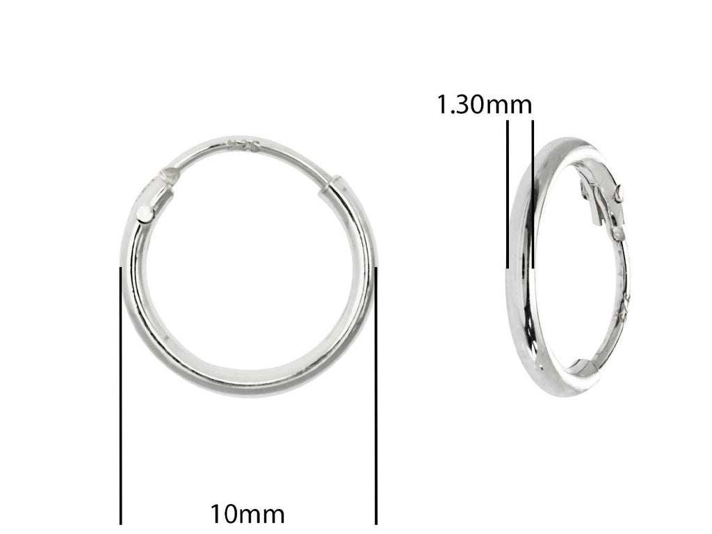 Sterling Silver Hinged Sleeper Hoops