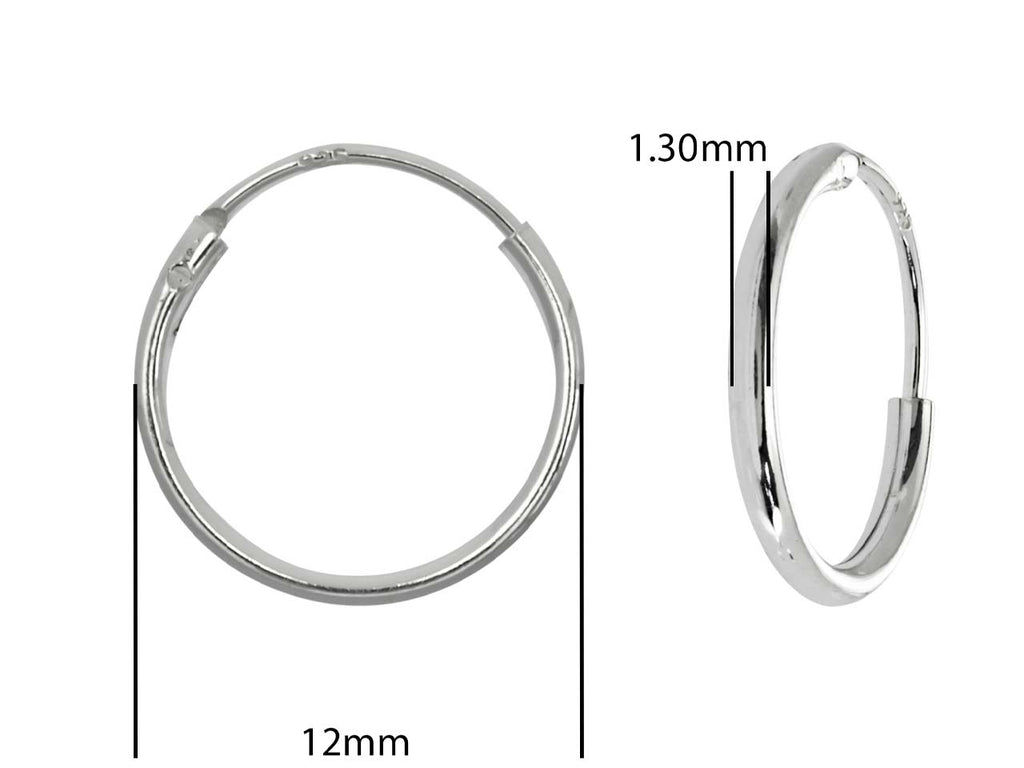 Sterling Silver Hinged Sleeper Hoops