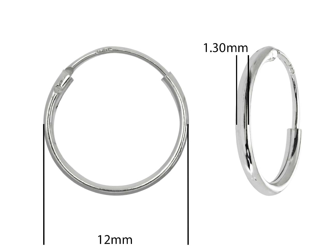 Sterling Silver Hinged Sleeper Hoops