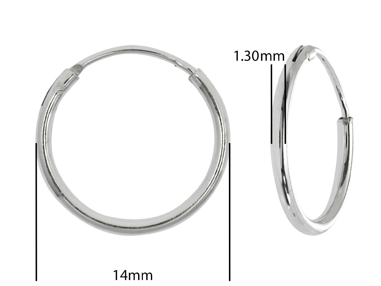 Sterling Silver Hinged Sleeper Hoops