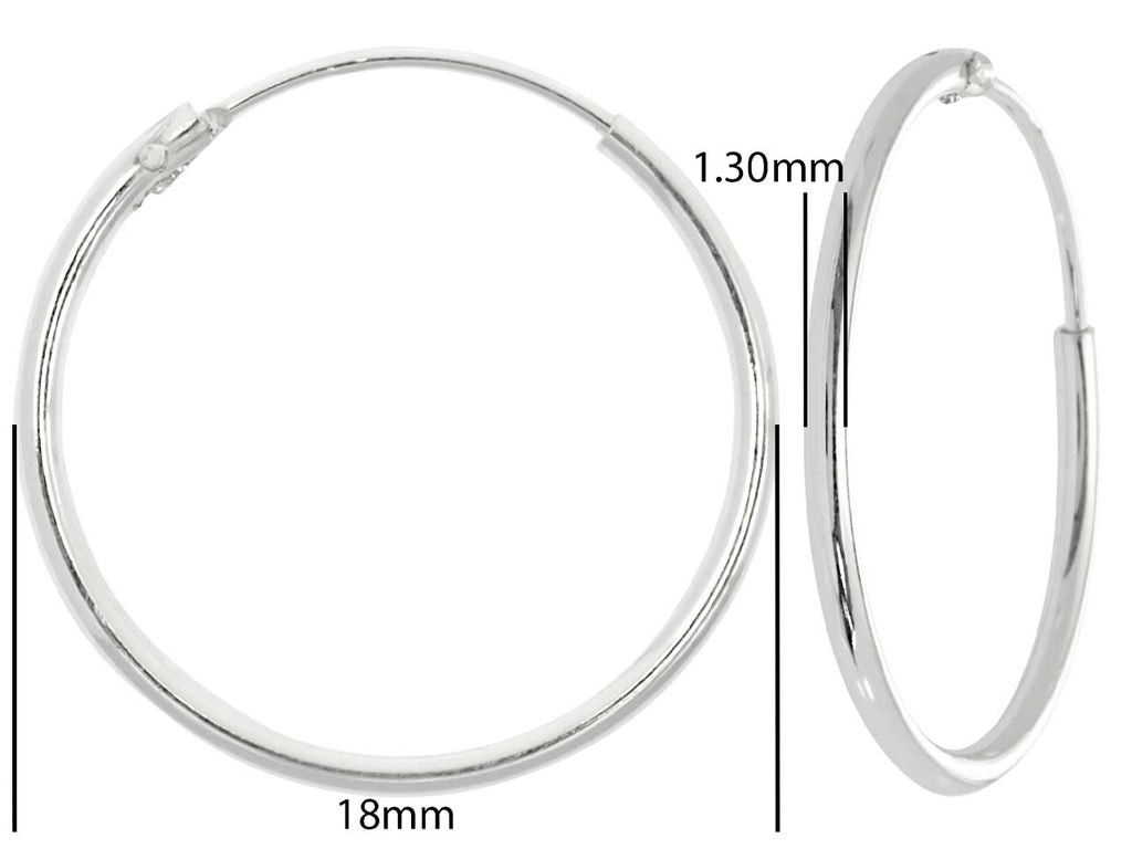 Sterling Silver Hinged Sleeper Hoops