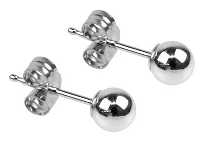 Sterling Silver 3mm Ball Stud Earrings Lightweight