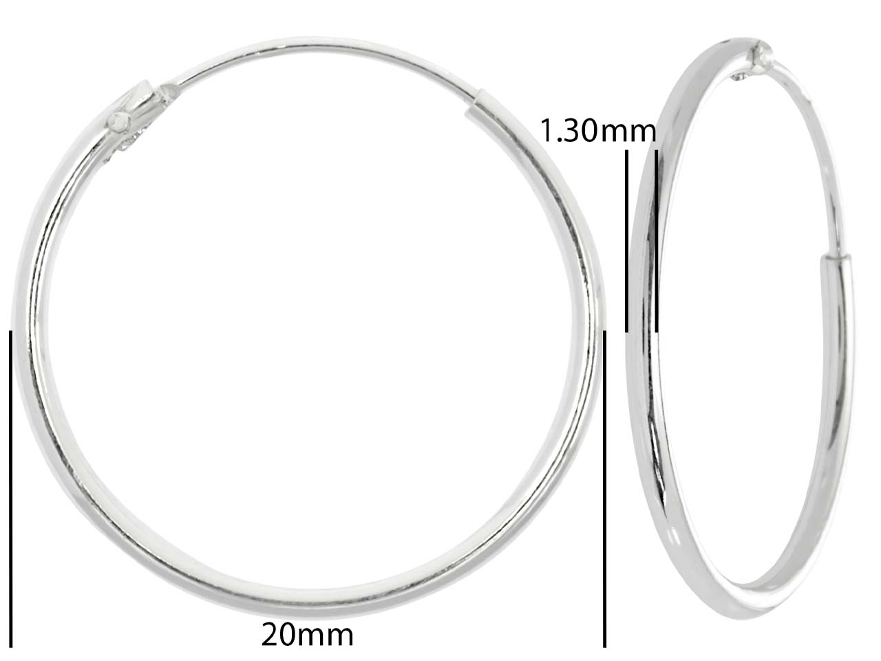 Sterling Silver Hinged Sleeper Hoops