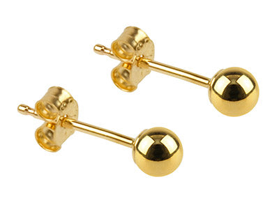 9ct Gold Ball Stud Earrings Lightweight