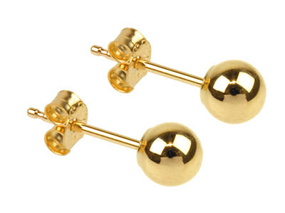 9ct Gold Ball Stud Earrings Lightweight