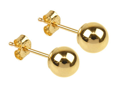 9ct Gold Ball Stud Earrings Lightweight