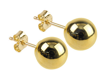 9ct Gold Ball Stud Earrings Lightweight