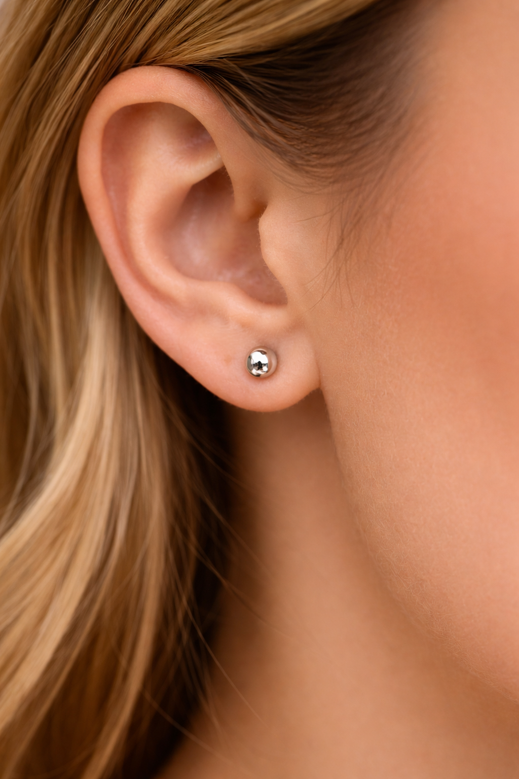 Sterling Silver 3mm Ball Stud Earrings Lightweight
