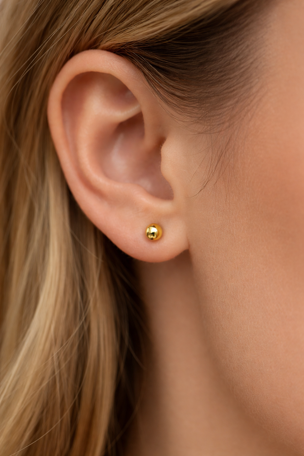 9ct Gold Ball Stud Earrings Lightweight