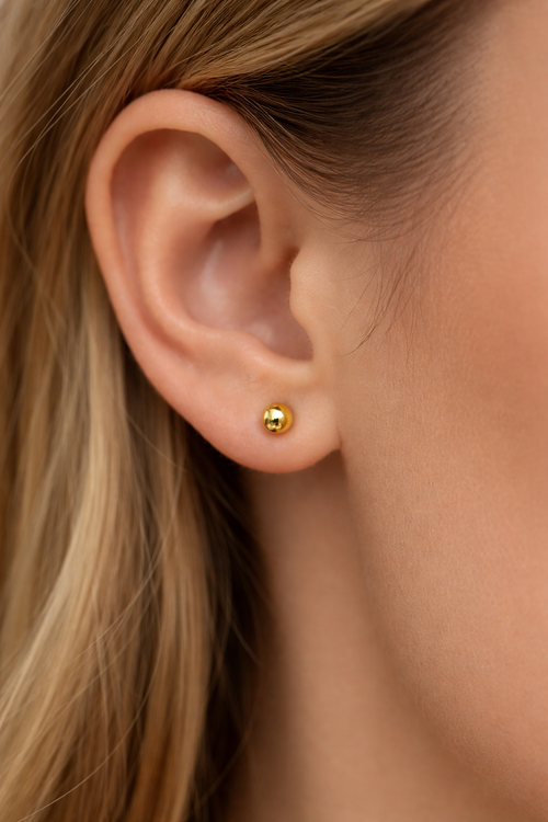 9ct Gold Ball Stud Earrings Lightweight