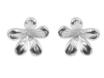 Sterling Silver Flower Stud Earrings Dainty Floral