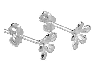 Sterling Silver Flower Stud Earrings Dainty Floral