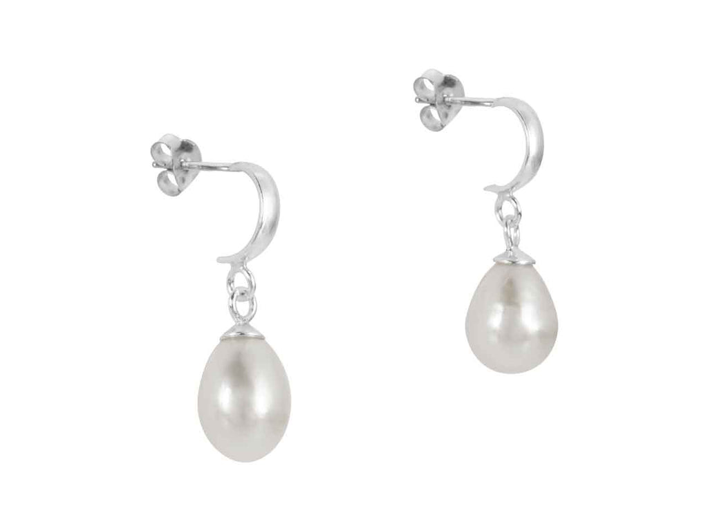 Sterling Silver Fresh Water Cultured Pearls Drop Earrings