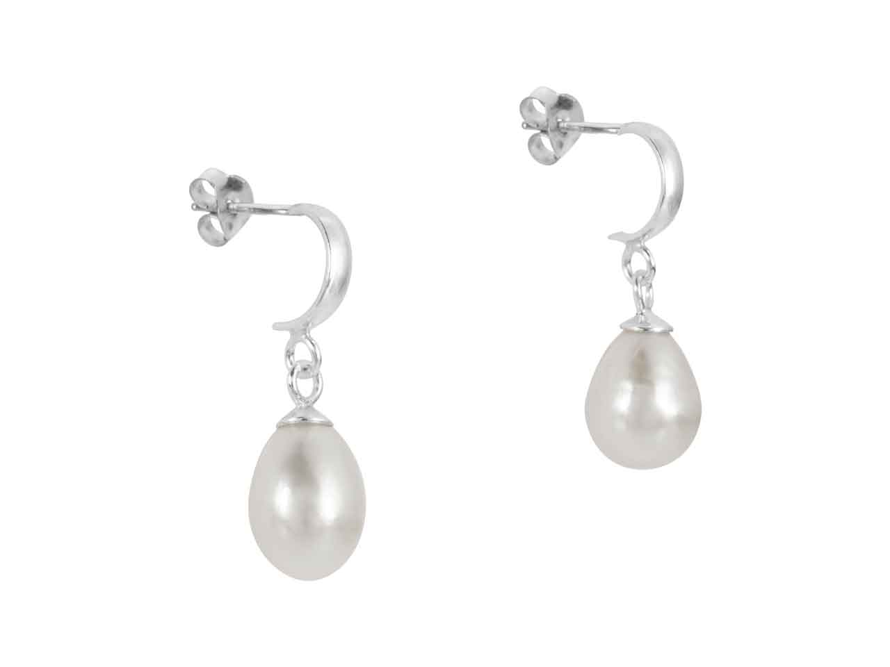 Sterling Silver Fresh Water Cultured Pearls Drop Earrings