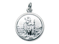 Sterling Silver St. Christopher, Medium Round